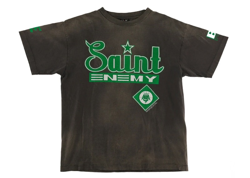 Saint Mxxxxxx Saint Enemy Tee Black Green Men's - SS22 - US