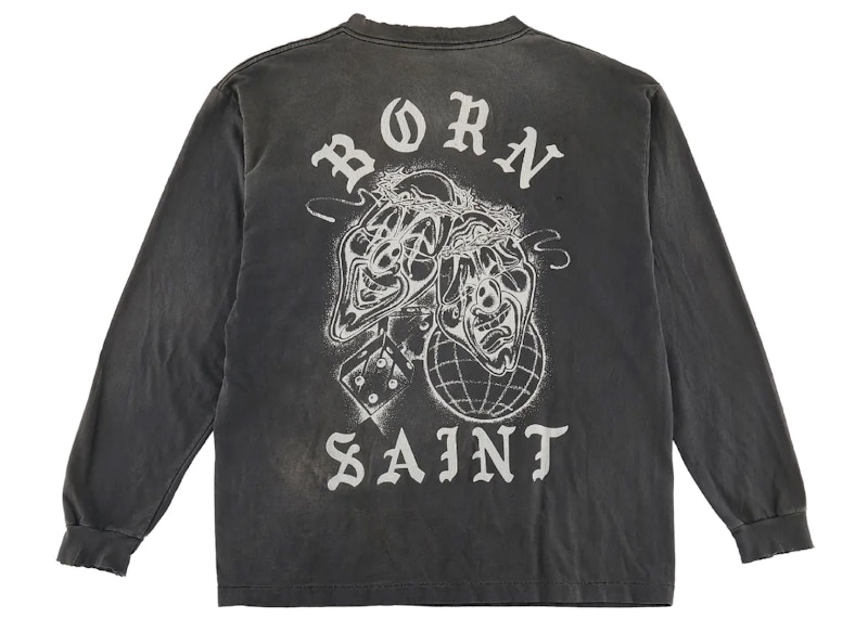 Saint Mxxxxxx x Born X Raised Born Saint L/S T-Shirt Vintage Black ...