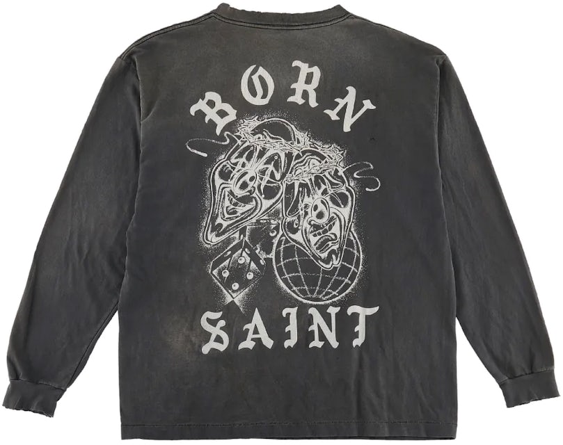 Saint Mxxxxxx x Born x Raised Born Saint L/S T-Shirt Vintage Black