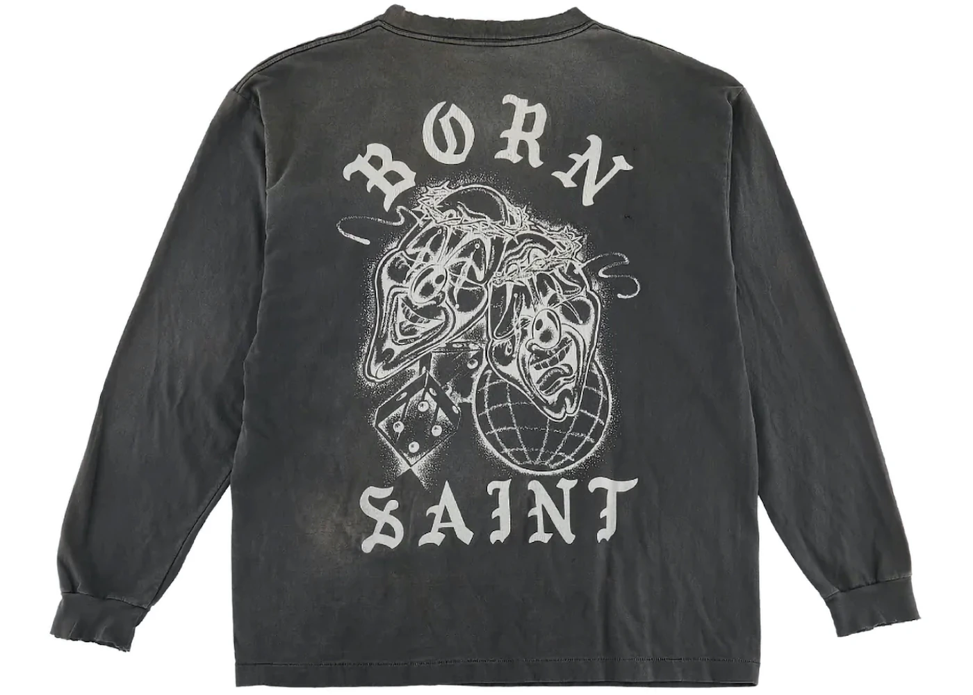 Saint Mxxxxxx x Born X Raised Born Saint L/S T-Shirt Vintage Black Men ...
