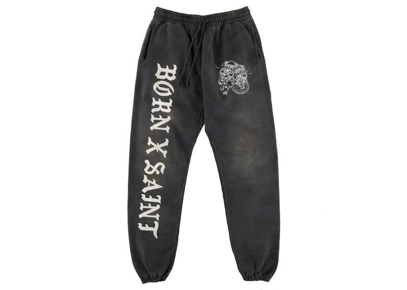 Saint Mxxxxxx x Born X Raised Sweatpants Vintage Black Men's