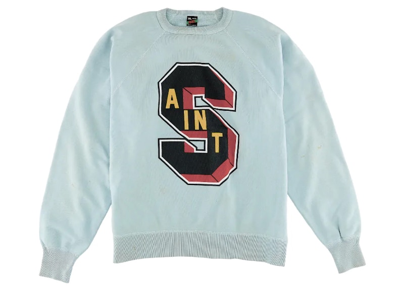 Saint Mxxxxxx x Denim Tears Crewneck Sweatshirt Vintage Light Blue