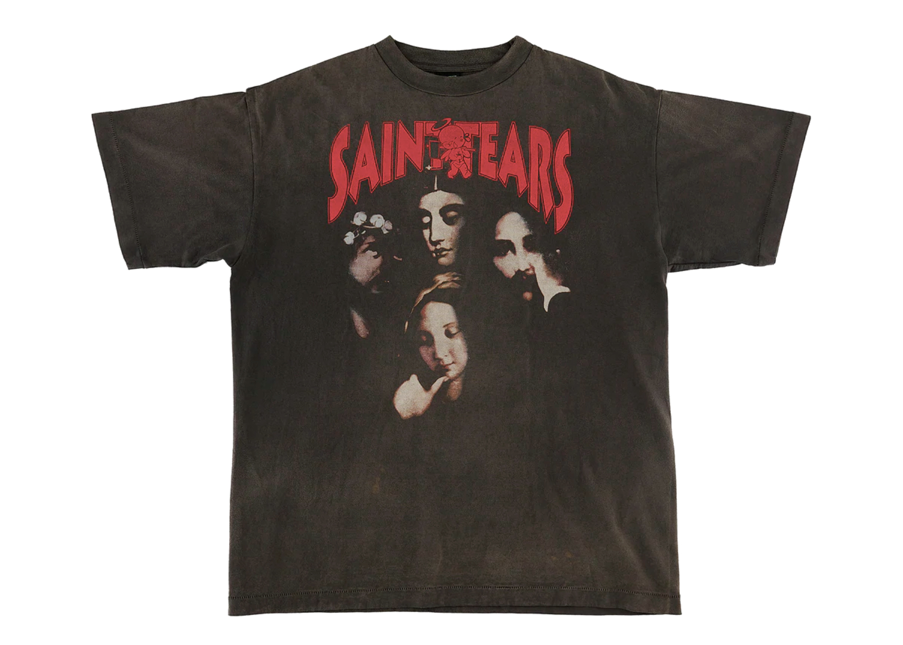 Saint Mxxxxxx x Denim Tears Faces T-Shirt Vintage Black - SS22 