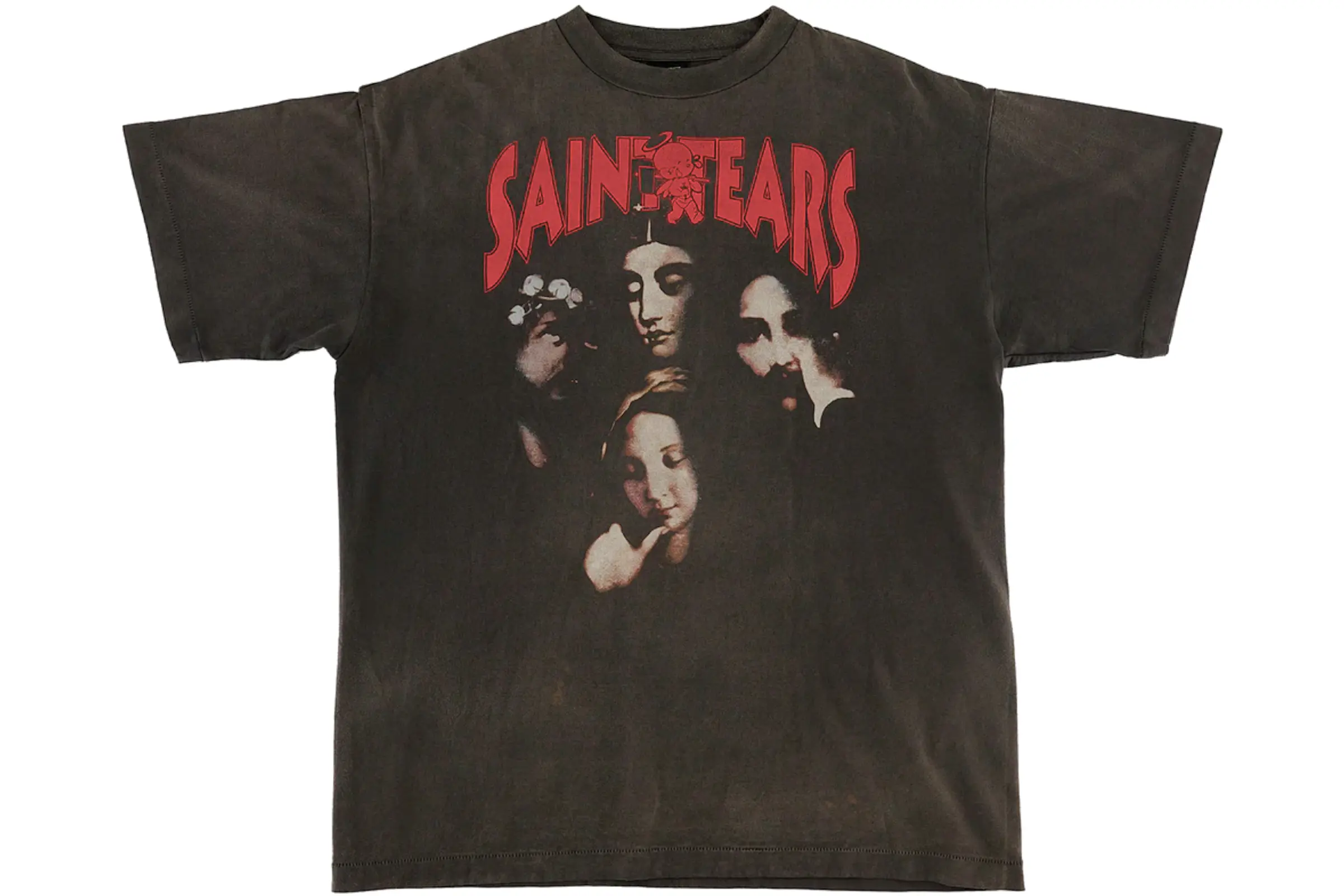 Saint Mxxxxxx x Denim Tears Faces T-Shirt Vintage Black - SS22