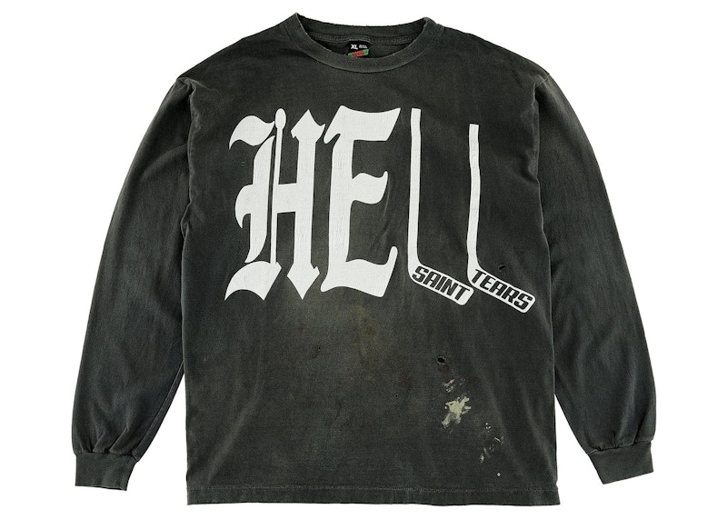 Saint Mxxxxxx x Denim Tears HELL L/S T-Shirt Vintage Black - FW22