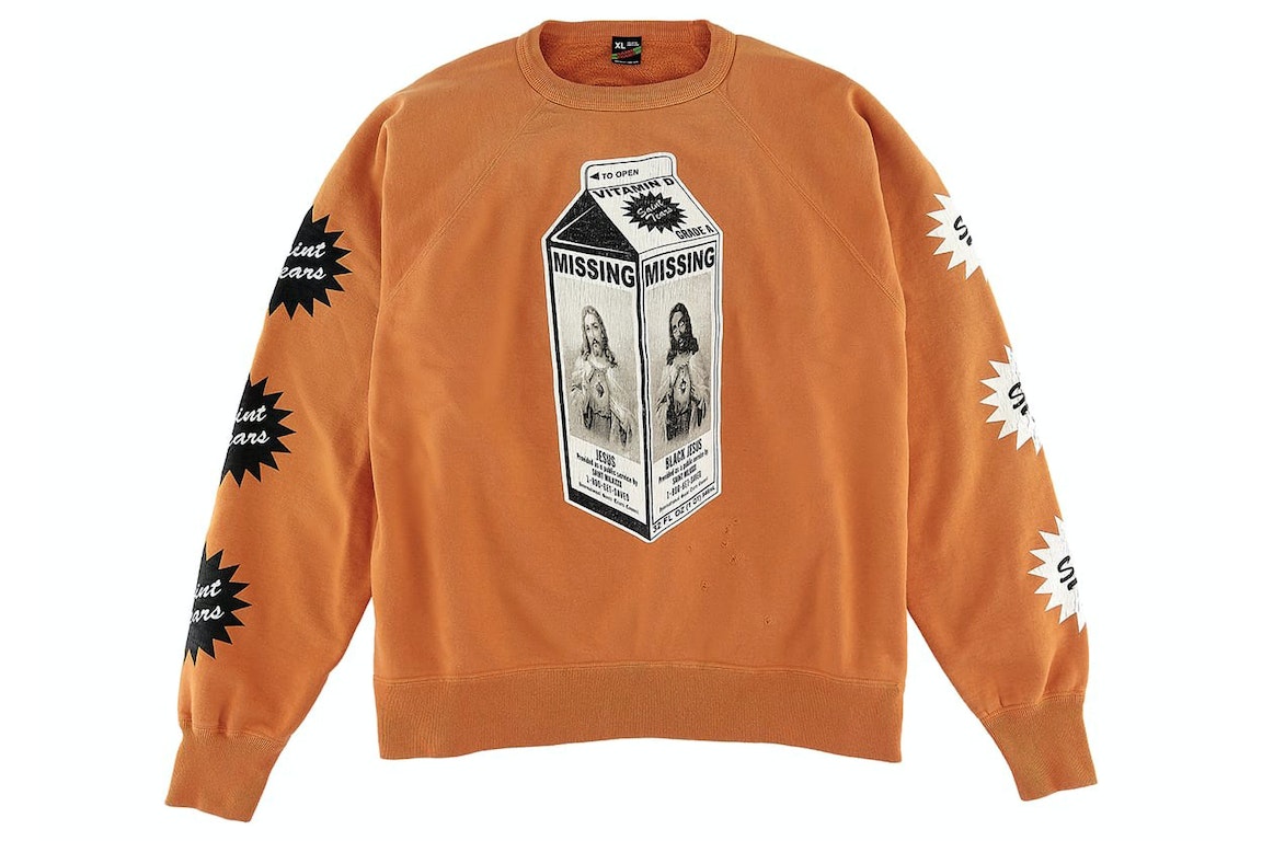 Pre-owned Saint Mxxxxxx X Denim Tears Milk Pack Raglan Sleeve Sweatshirt Vintage Orange