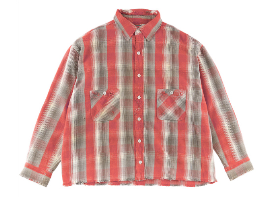 Saint Mxxxxxx x Shermer Academy Flannel Shirt Red メンズ - SS23 - JP