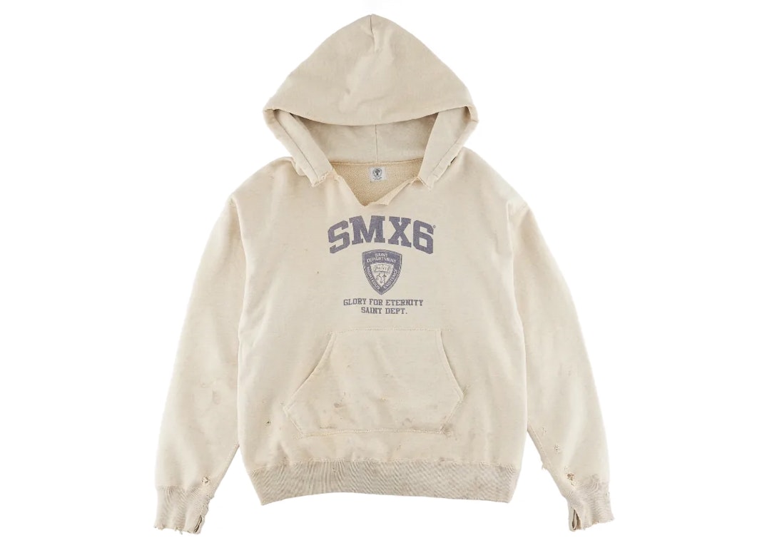 Pre-owned Saint Mxxxxxx X Shermer Academy Nypd Hoodie Vintage Grey