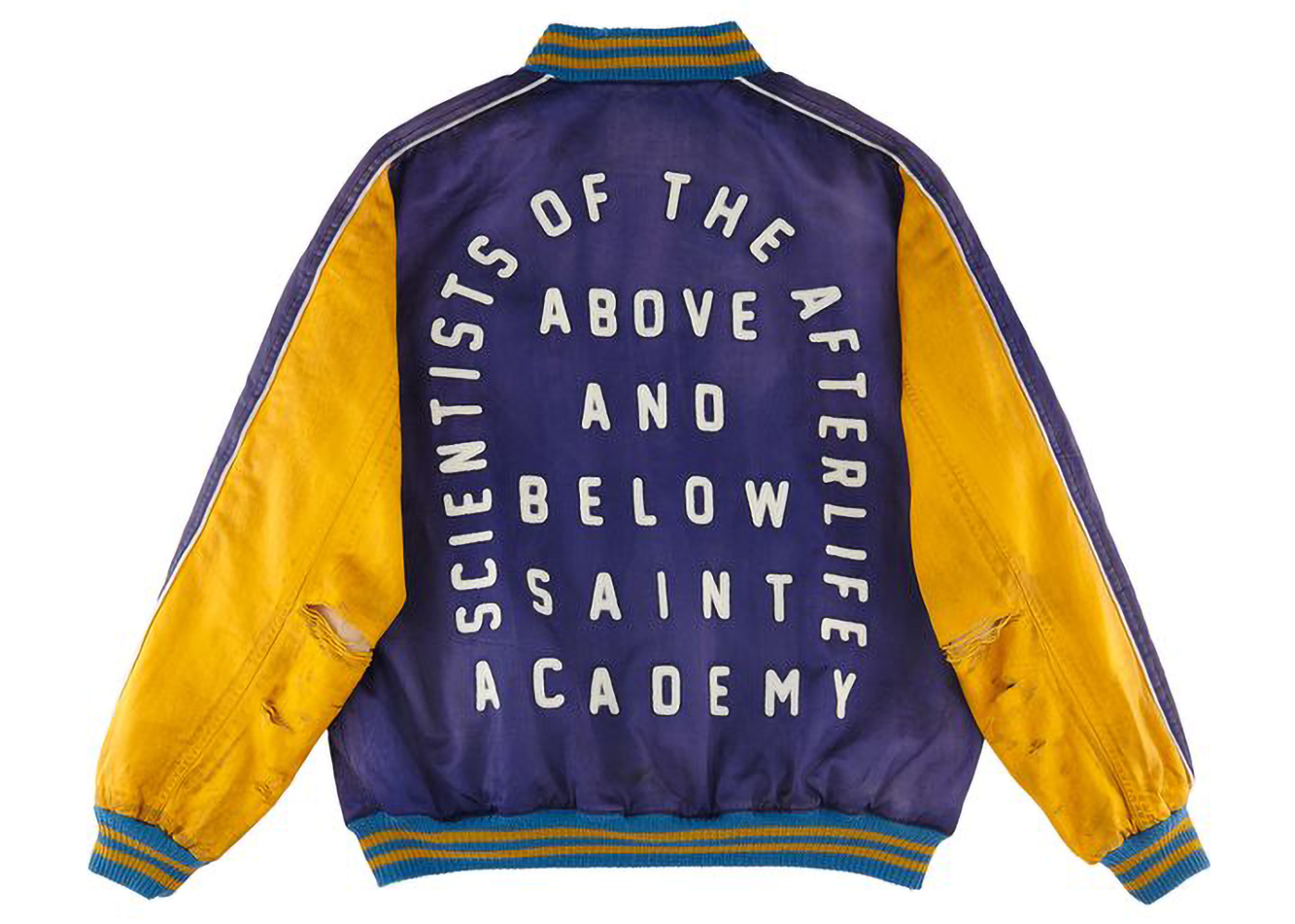 Saint Mxxxxxx x Shermer Academy Sukajan Jacket Navy Yellow - SS23