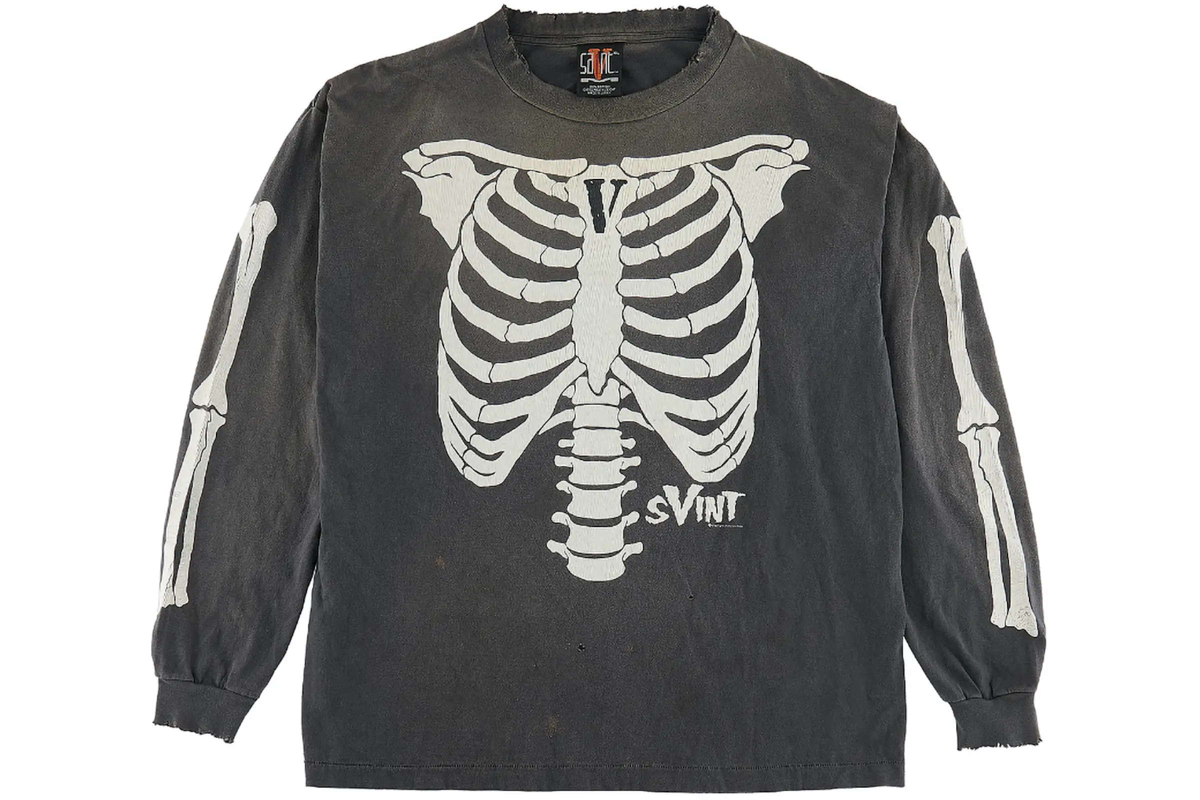 Saint Mxxxxxx x VLONE Bone L/S T-Shirt Vintage Black - FW22 - CN
