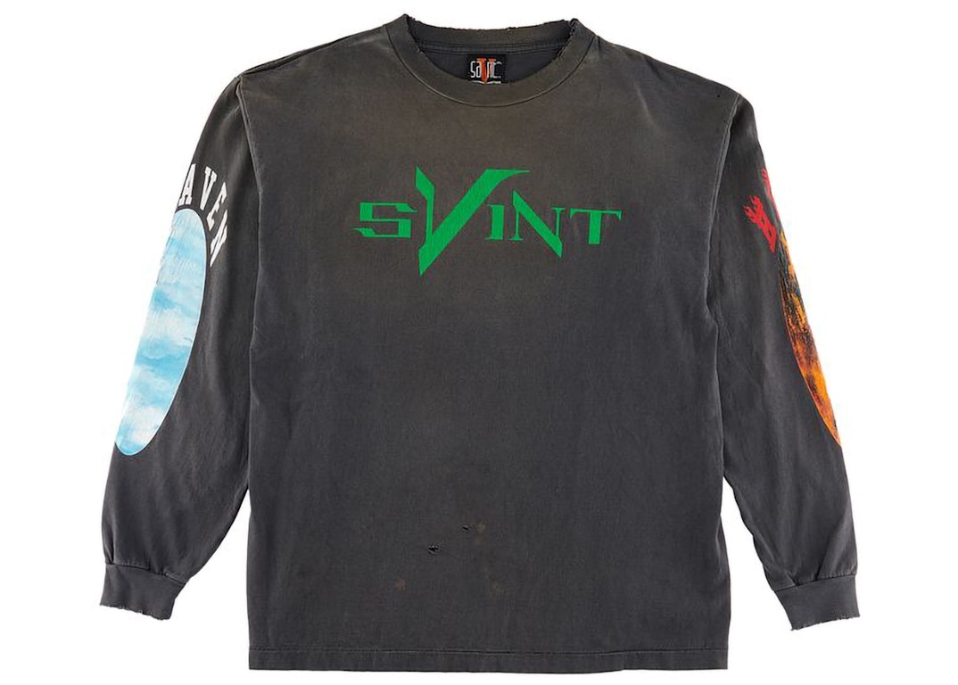 Pre-owned Saint Mxxxxxx X Vlone Skull L/s T-shirt Vintage Black