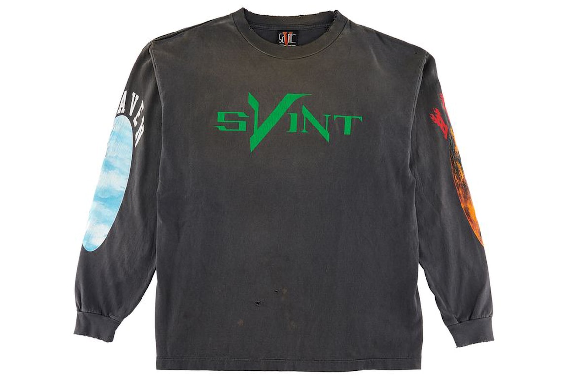 Pre-owned Saint Mxxxxxx X Vlone Skull L/s T-shirt Vintage Black