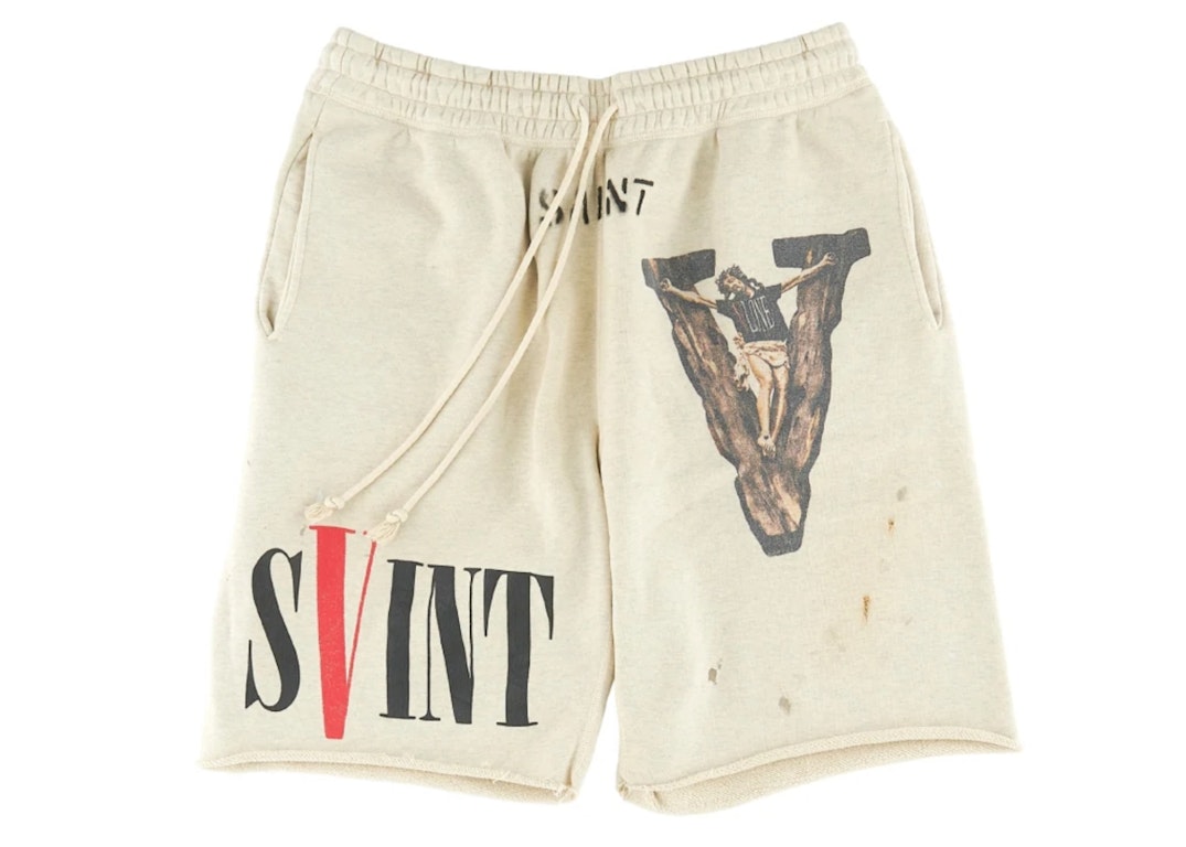 Pre-owned Saint Mxxxxxx X Vlone Sweat Shorts White