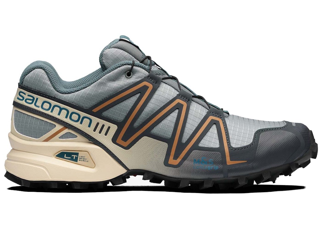 Pre-owned Salomon Speedcross 3 Quarry Bleached Sand In Quarry/ebony/bleached Sand