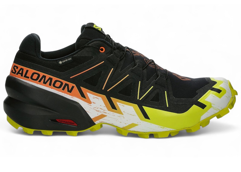Pre-owned Salomon Men's Speedcross 6 Goretex Sneakers In Black/sulphur Spring/bird Of Paradise