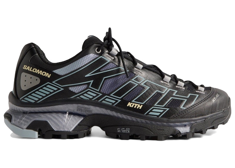 Men's Salomon XT4K Kith Sneakers in Black/Alloy/Blue Fog