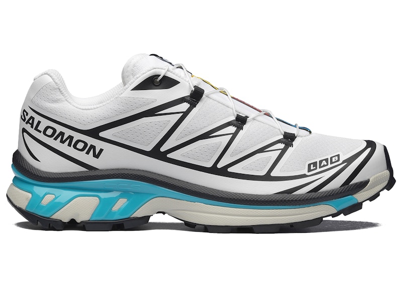 Men's Salomon XT6 Sneakers in Black/White/Blue Curacao