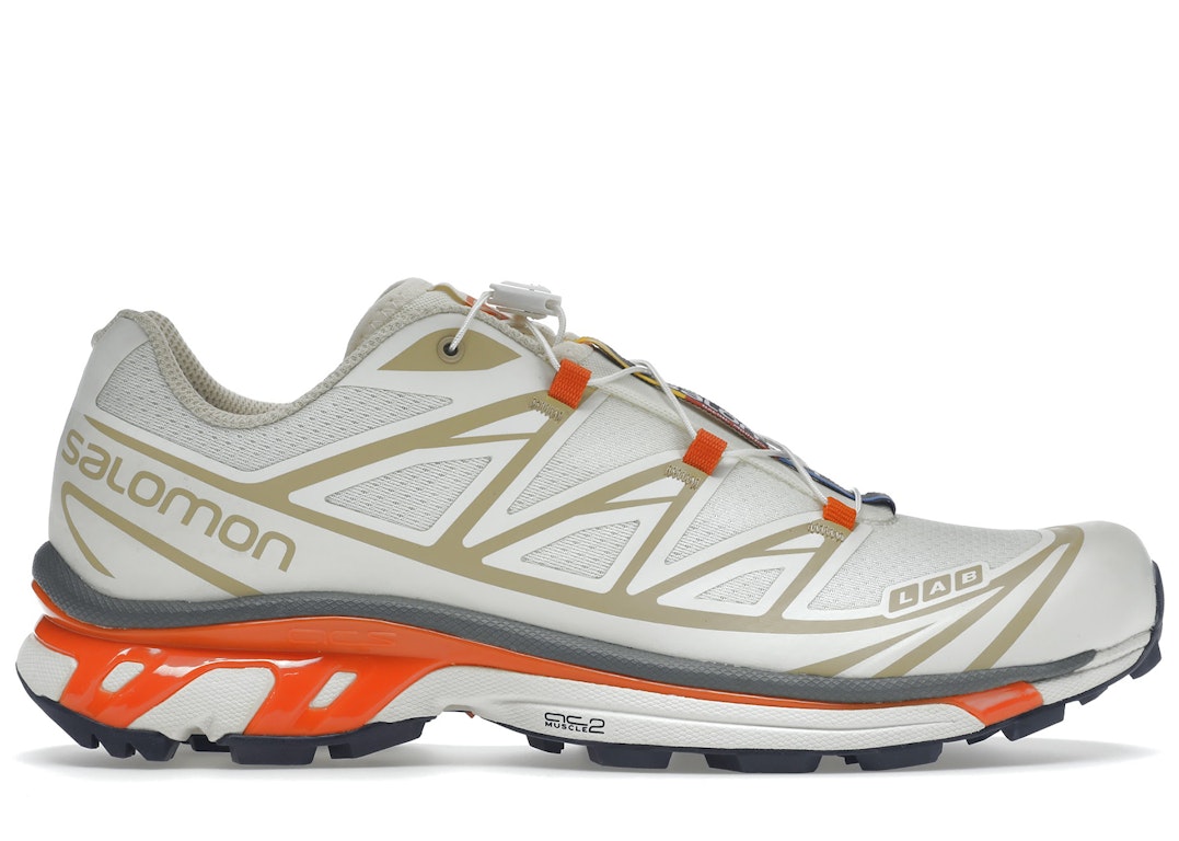 Pre-owned Salomon Xt-6 Bleached Sand Red Orange In Vanilla Ice/bleached Sand/red Orange