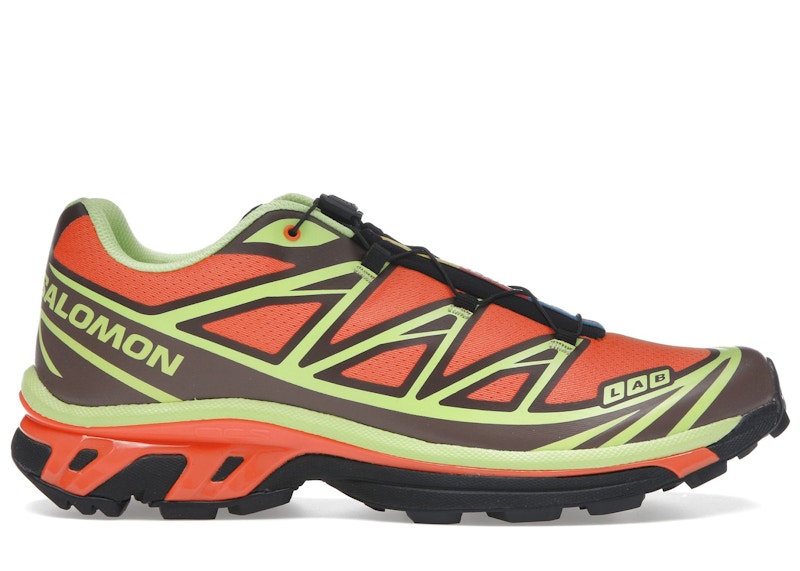 Men's Salomon XT6 Sneakers in Red Orange/Sharp Green/Black