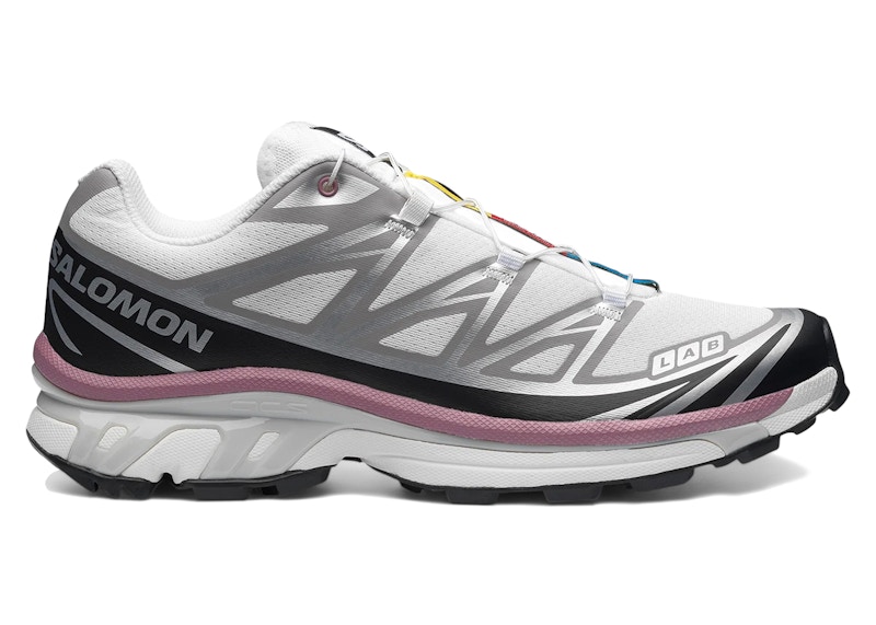Men's Salomon XT6 Sneakers in White/Black/Dusky Blue Orchid