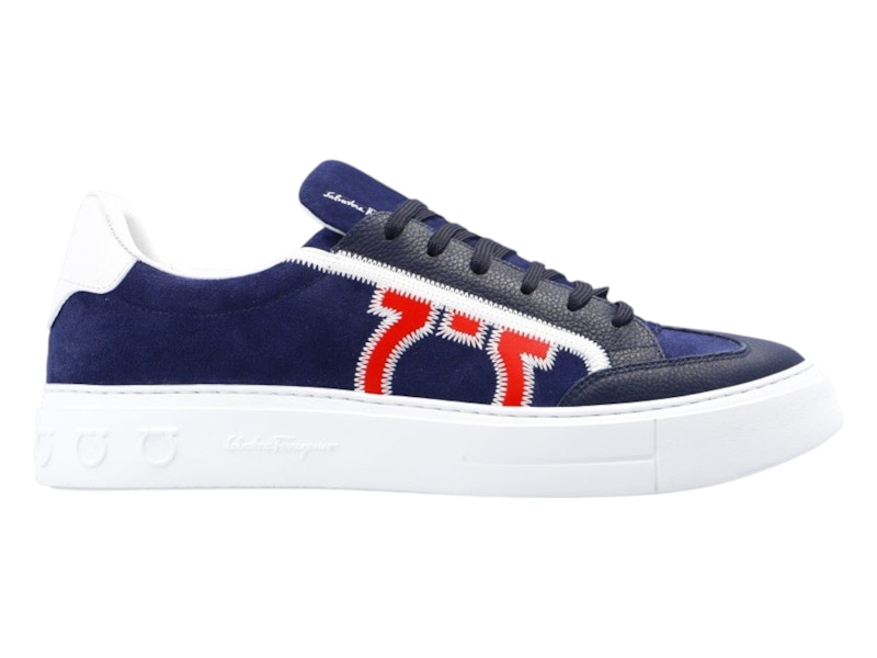 Pre-owned Ferragamo Men's Salvatore Borg 5 Sneaker Sneakers In Blue Marine