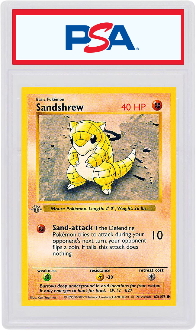 Sandshrew 1999 Pokemon TCG Base Set 1st Edition #62/102 - 1999 - US