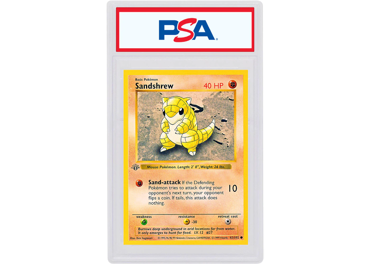 Sandshrew 1999 Pokemon TCG Base Set 1st Edition #62/102 (PSA or BGS Graded) - 1999 - GB Sandshrew 1999 Pokemon TCG Base Set 1st Edition #62/102 (PSA or BGS Graded) - 1999 - GB