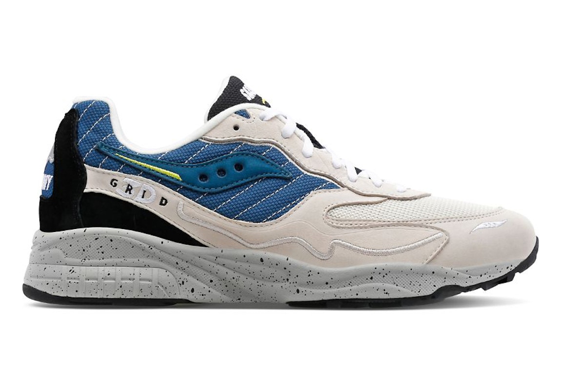 Click to view more detailed imagery on our partner's website Pre-owned Saucony 3d Grid Hurricane Cream Blue In Cream/blue
