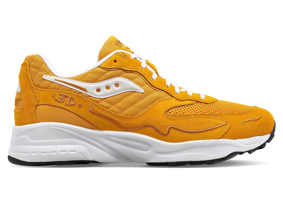 Pre-owned Saucony 3d Grid Hurricane Mustard White In Mustard/white