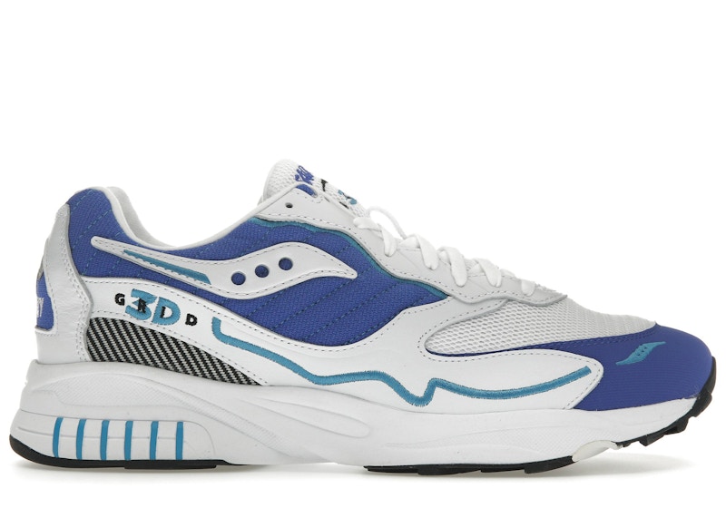 Pre-owned Saucony Men's  3d Grid Hurricane Sneakers In White/royal In Multi