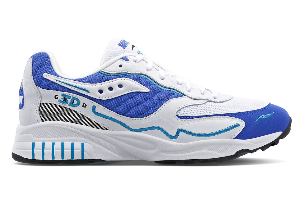 Click to view more detailed imagery on our partner's website Pre-owned Saucony 3d Grid Hurricane White Royal In White/royal