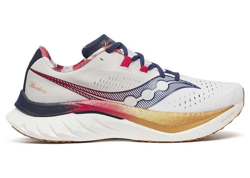 Pre-owned Saucony Men's Endorphin Speed 4 Boston Marathon Sneakers In White/navy Blue