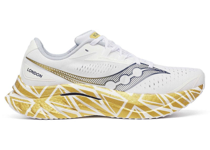 Pre-owned Saucony Men's Endorphin Speed 4 London Marathon Sneakers In White/gold In Multi