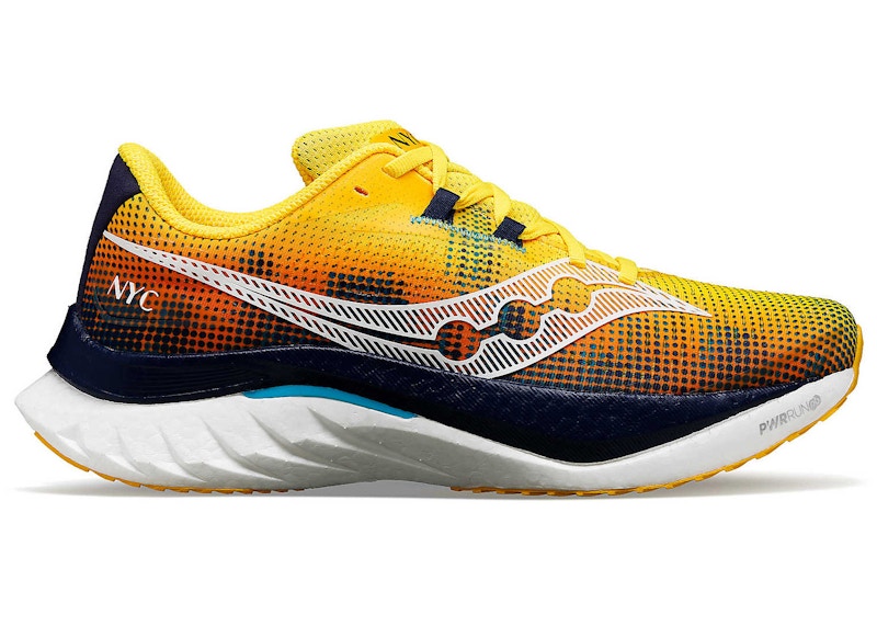 Pre-owned Saucony Men's Endorphin Speed 4 Nyc Sneakers In Vizigold/navy Blue