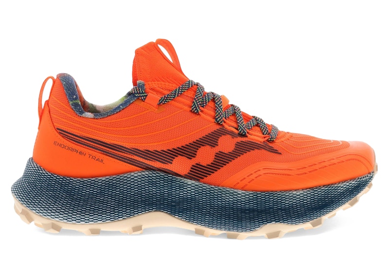 Pre-owned Saucony Men's Endorphin Trail Sneakers In Campfire Story/orange