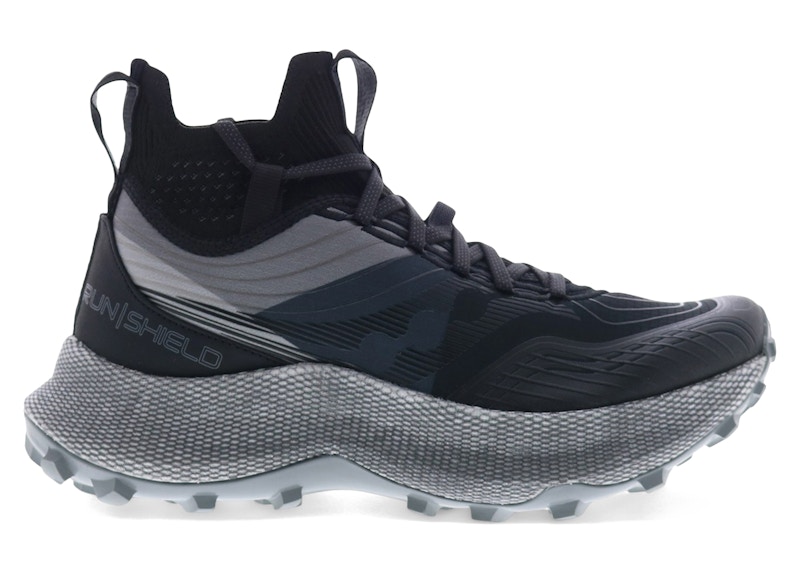 Pre-owned Saucony Endorphin Trail Mid Runshield (women's) Sneakers In Black/gravel