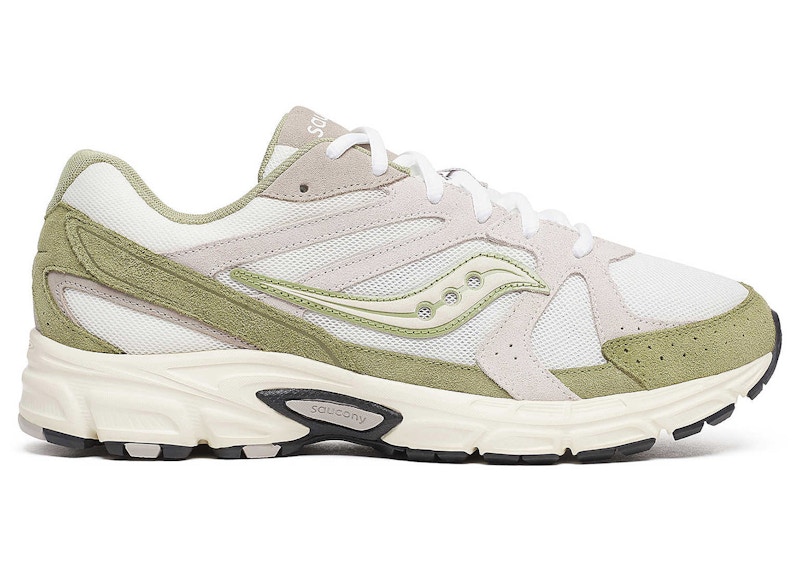 Pre-owned Saucony Men's Grid Ride Millennium Suede Sneakers In White/green