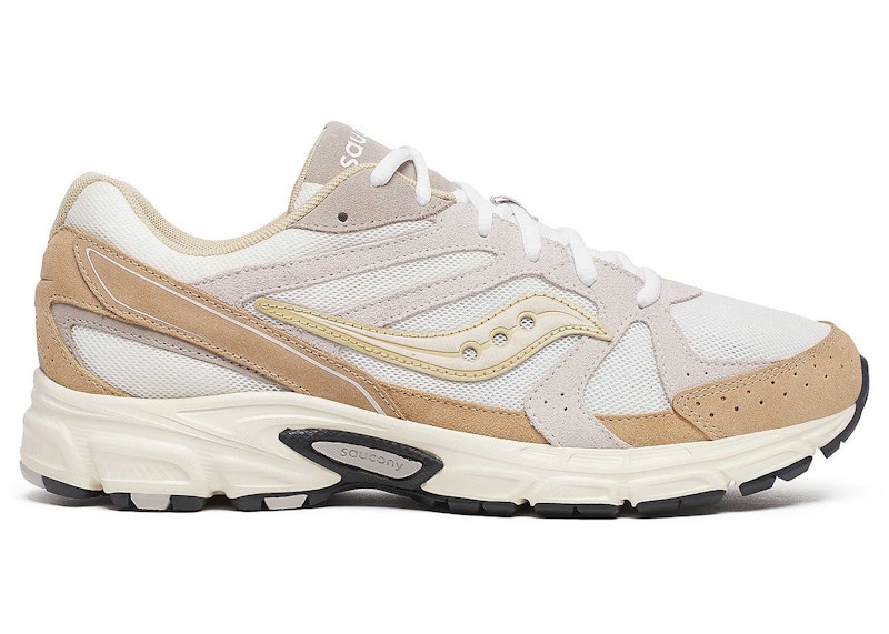 Pre-owned Saucony Men's Grid Ride Millennium Suede Sneakers In White/sand