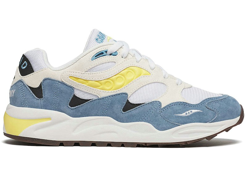Saucony Grid Shadow 2 White Yellow Light Blue