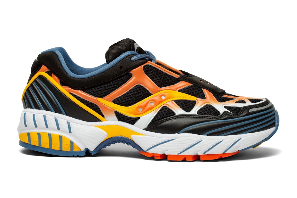 Click to view more detailed imagery on our partner's website Pre-owned Saucony Grid Web Black Orange In Black/orange/yellow