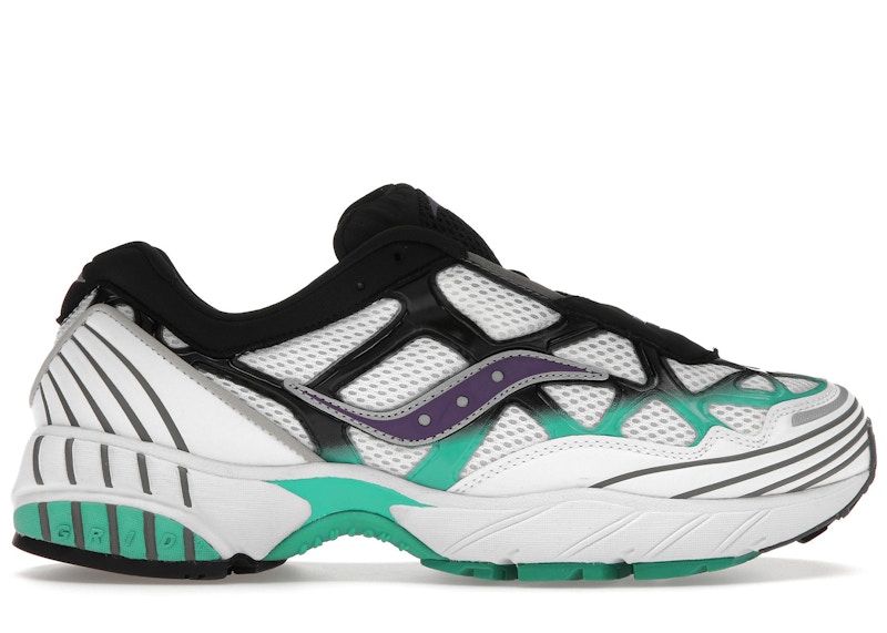 Pre-owned Saucony Men's  Grid Web Into The Void Sneakers In White/teal/purple