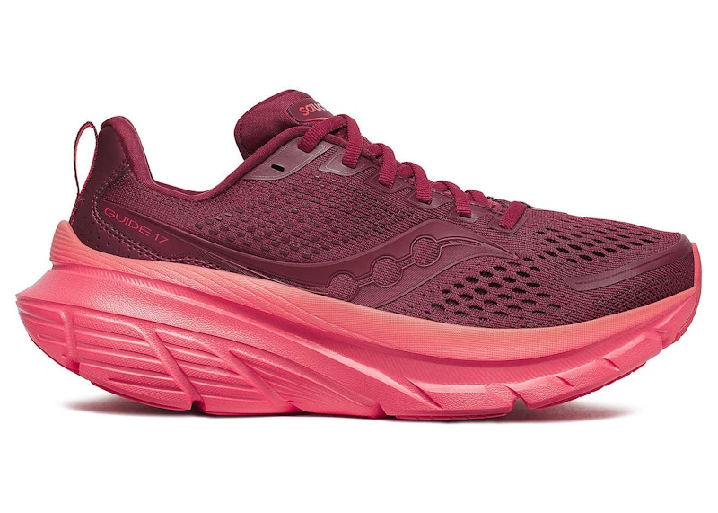 Pre-owned Saucony Guide 17 (women's) Sneakers In Currant/cayenne