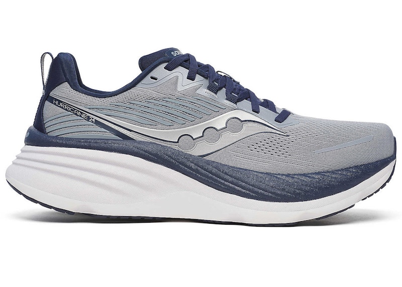 Pre-owned Saucony Men's  Hurricane 24 Sneakers In Flint/navy Blue