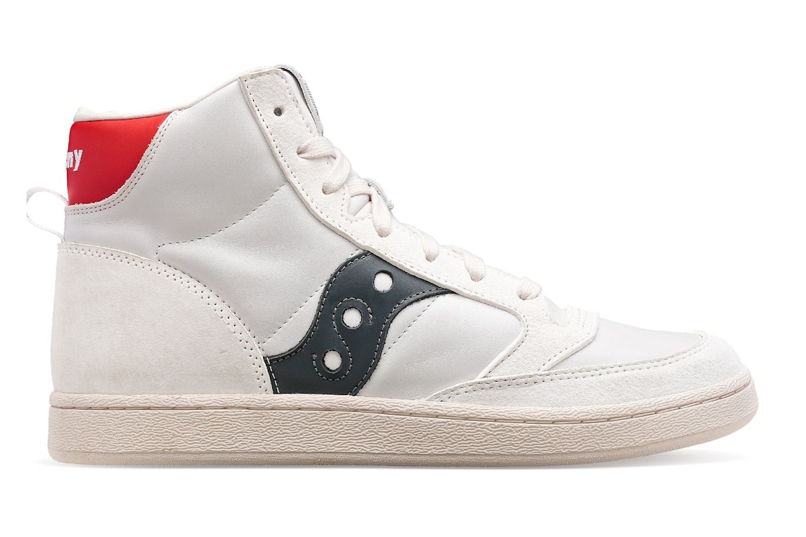 Click to view more detailed imagery on our partner's website Pre-owned Saucony Jazz Court High White Navy Red In White/navy