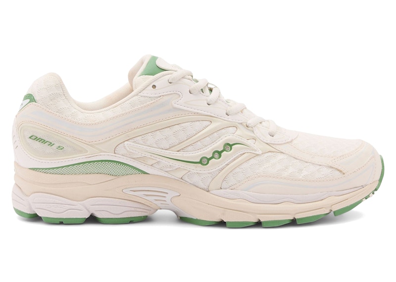 Pre-owned Saucony Men's Progrid Omni 9 End. Olive Branch Sneakers In White/green In Multi