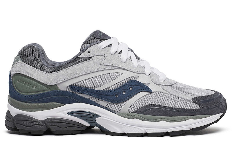 Pre-owned Saucony Men's Progrid Omni 9 Premium Navy Sneakers In Grey/agave