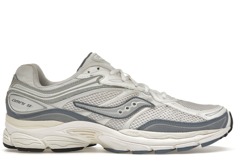 Pre-owned Saucony Men's Progrid Omni 9 Tomorrow, Meet Yesterday Pack Sneakers In Ivory/blue In Multi