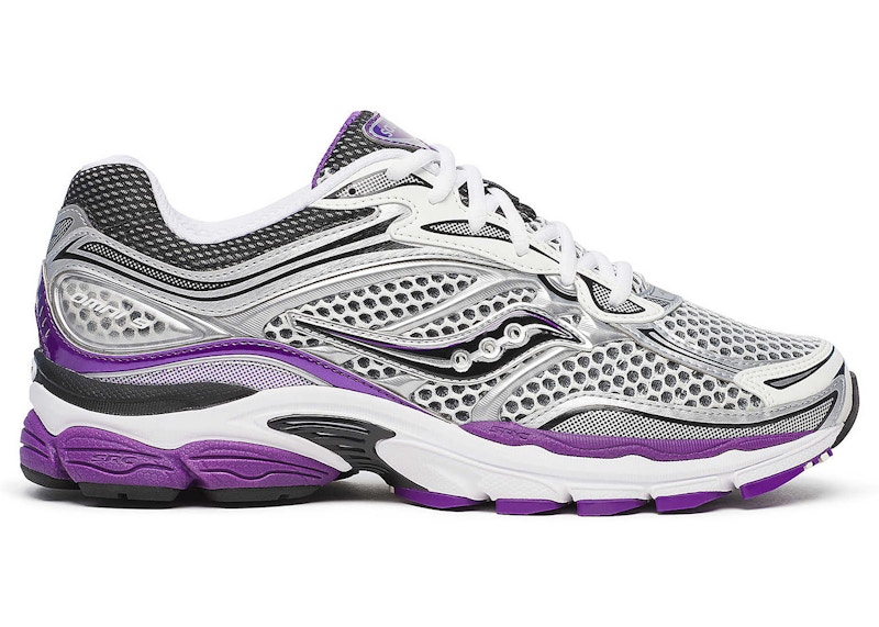Pre-owned Saucony Men's Progrid Omni 9 White Black Sneakers In Silver/purple In Multi
