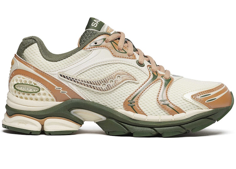 Pre-owned Saucony Men's Progrid Triumph 4 & Friends Seanella Abraham Sneakers In Cream/doe In Brown