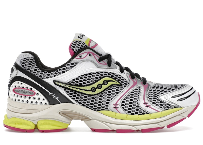 Pre-owned Saucony Men's  Progrid Triumph 4 Pink Sneakers In White/fluo In Multi